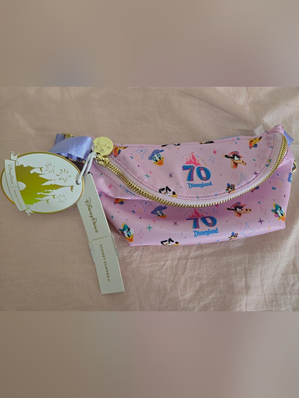 NWT Disney x Stoney Clover Lane Disneyland 70th Anniversary Small Belt Bag Pink